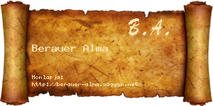 Berauer Alma névjegykártya
